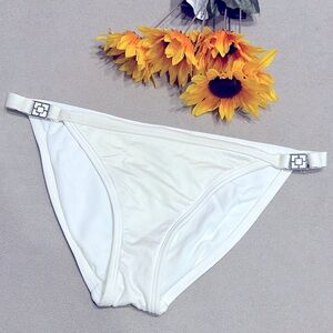 Trina Turk Ivory White Bikini Swim Bottoms Women’s Size M Made in USA !!